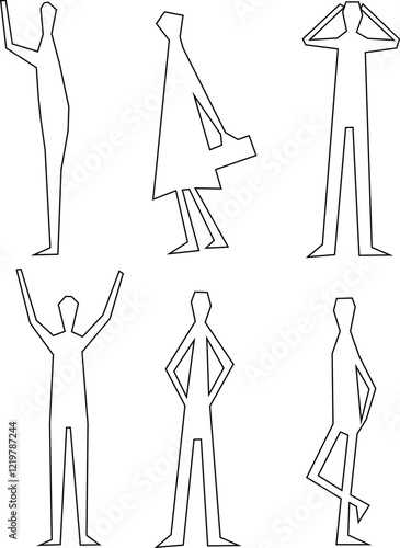vector illustration of a sketch of a person's silhouette figure in the form of a pencil drawing with articulation of movement for completeness of the image  