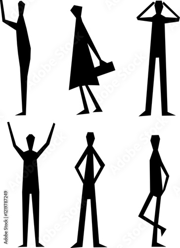 vector illustration of a sketch of a person's silhouette figure in the form of a pencil drawing with articulation of movement for completeness of the image  