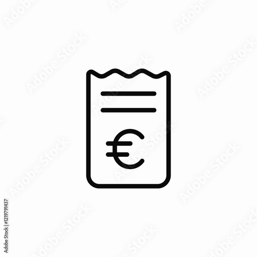 euro payment receipt icon sign vector