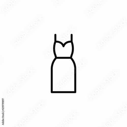long strappy dress icon sign vector