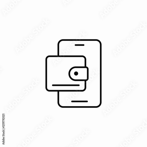 mobile wallet application icon sign vector