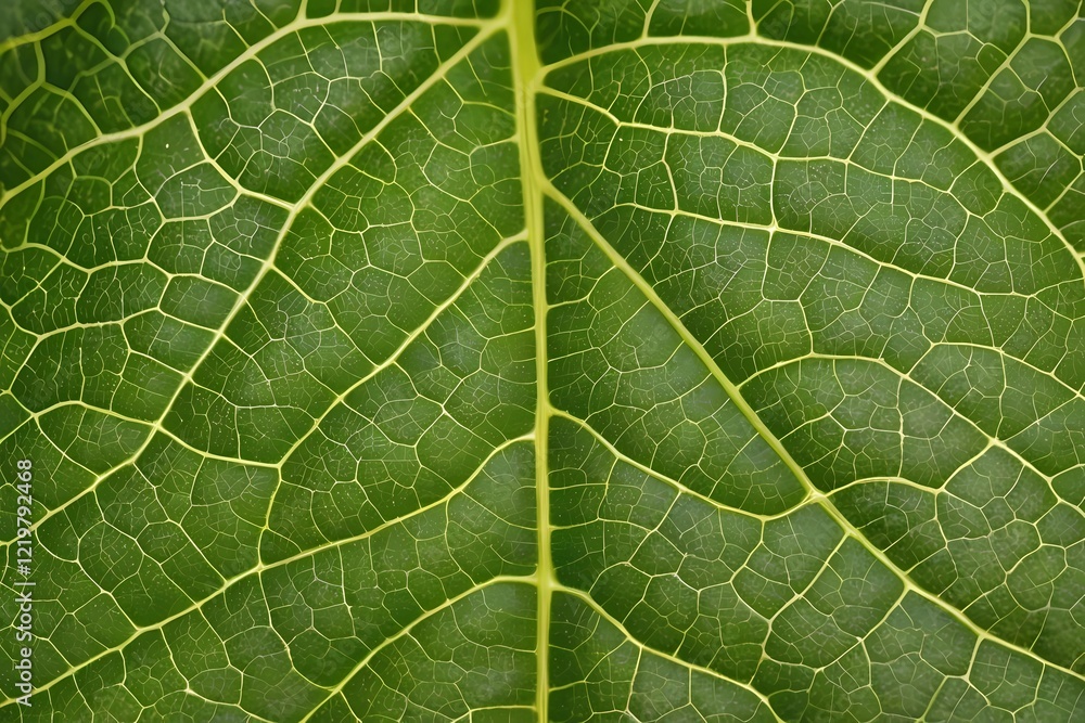 Close-up of a Vibrant Green Leaf, Showcasing Its Intricate Vein Network and Natural Beauty in Stunning Detail Close-up of a Vibrant Green Leaf, Showcasing Its Intricate Vein Network and Natural Beauty in Stunning Detail
