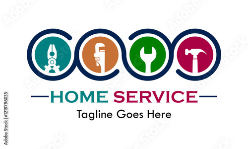 Home service or home repair logo template illustration