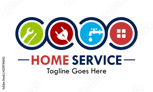 Home service or home repair logo template illustration