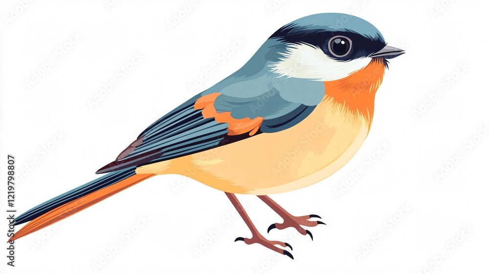 Obraz premium Lovely Bird Wallpaper Pattern Nature Wide Angle Centered