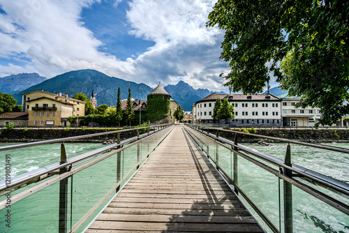 View from a bridge to the town of Lienz