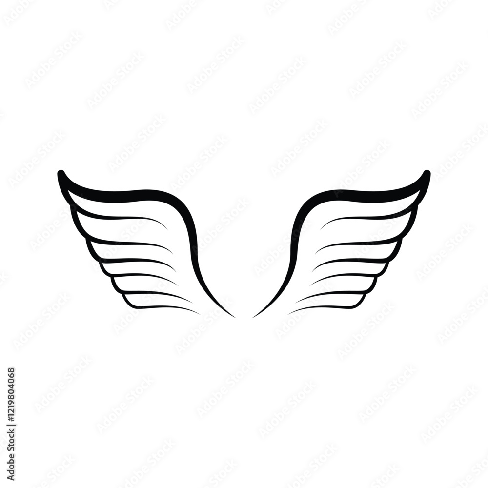 black wing angel vector design template black wing angel vector design template