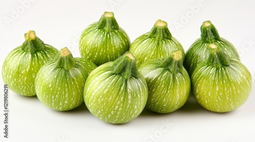 Wallpaper Mural Fresh round green zucchinis isolated on a white background showcasing premium farm produce 4 Torontodigital.ca