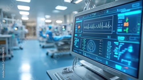 Wallpaper Mural Hospital monitor displays vital signs in ICU. Torontodigital.ca