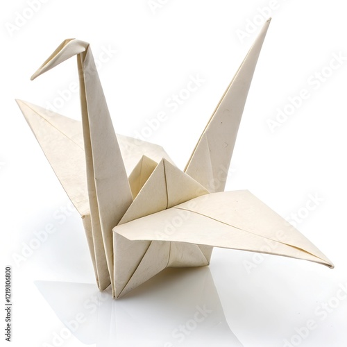 origami crane isolated on white background