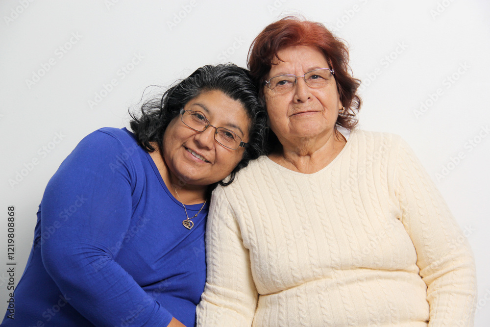 80-year-old mom and 50-year-old daughter brunette Latinas show their love and celebrate Mother's Day 80-year-old mom and 50-year-old daughter brunette Latinas show their love and celebrate Mother's Day
