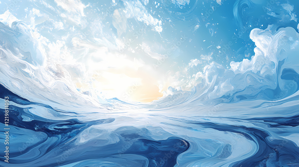 Breathtaking arctic tundra landscape at dawn with swirling snow patterns. Arctic Tundra. Illustration Breathtaking arctic tundra landscape at dawn with swirling snow patterns. Arctic Tundra. Illustration