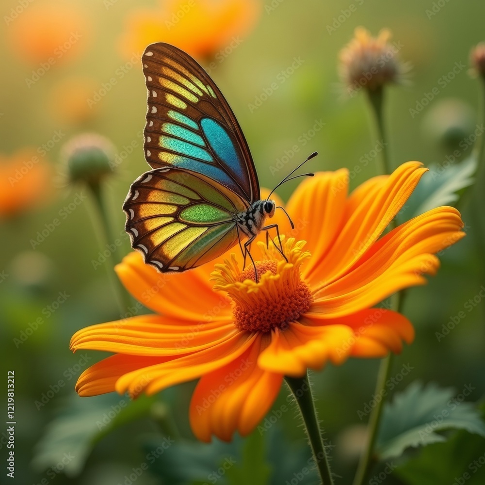 a beautiful butterfly sips nectar from a flower a beautiful butterfly sips nectar from a flower