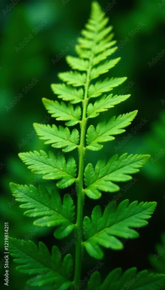 Macro shot of fern fronds with intricate veins, green, spring, foliage Macro shot of fern fronds with intricate veins, green, spring, foliage