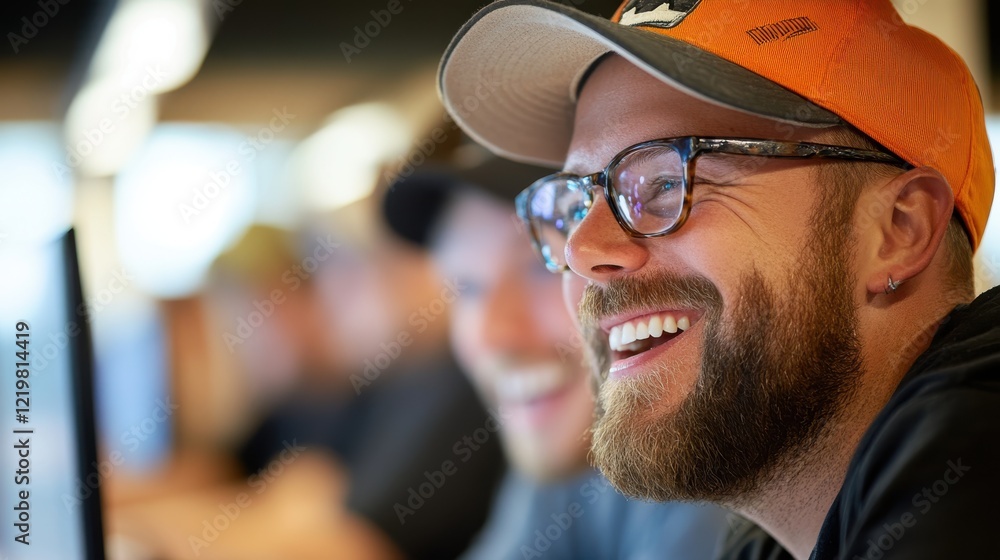 Fototapeta premium Engaged computer programmers collaborate and brainstorm in modern IT office