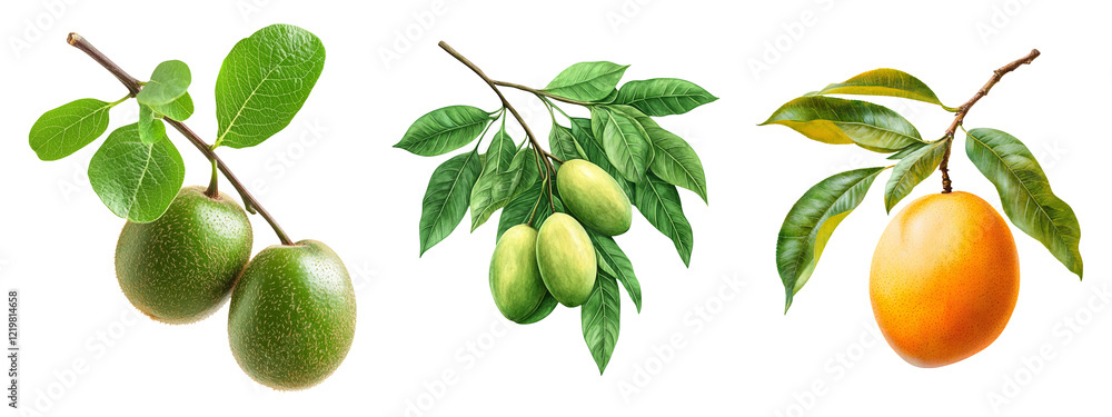 Fresh Fruits Isolated on Transparent Background for Creative Uses Fresh Fruits Isolated on Transparent Background for Creative Uses