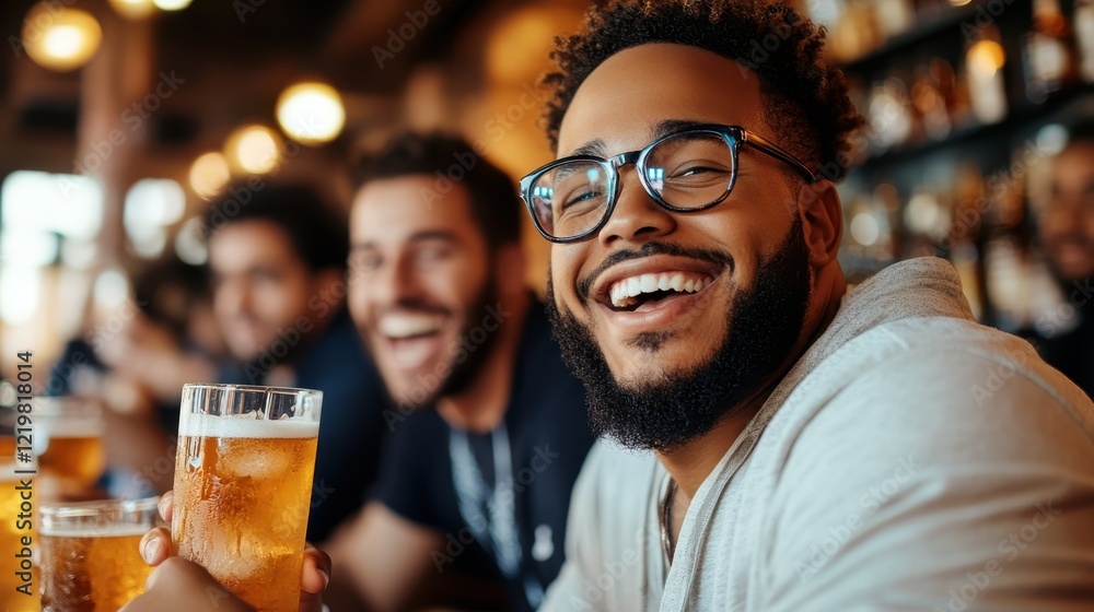 Joyful gathering of young friends sharing drinks and laughter Joyful gathering of young friends sharing drinks and laughter