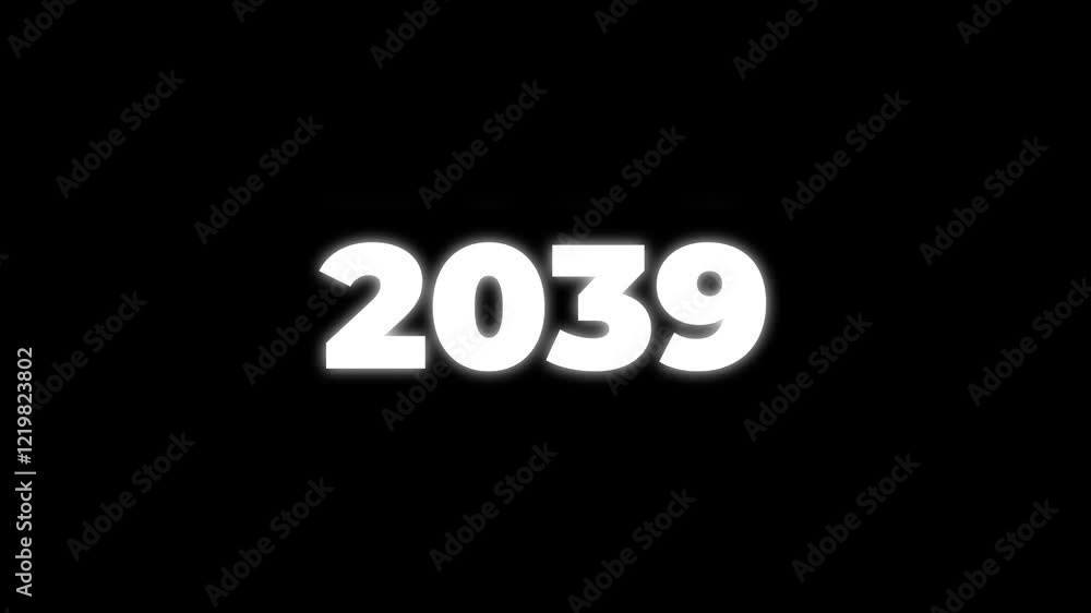 2039 year scrolling animation in 4k resolution with transparent background 2039 year scrolling animation in 4k resolution with transparent background