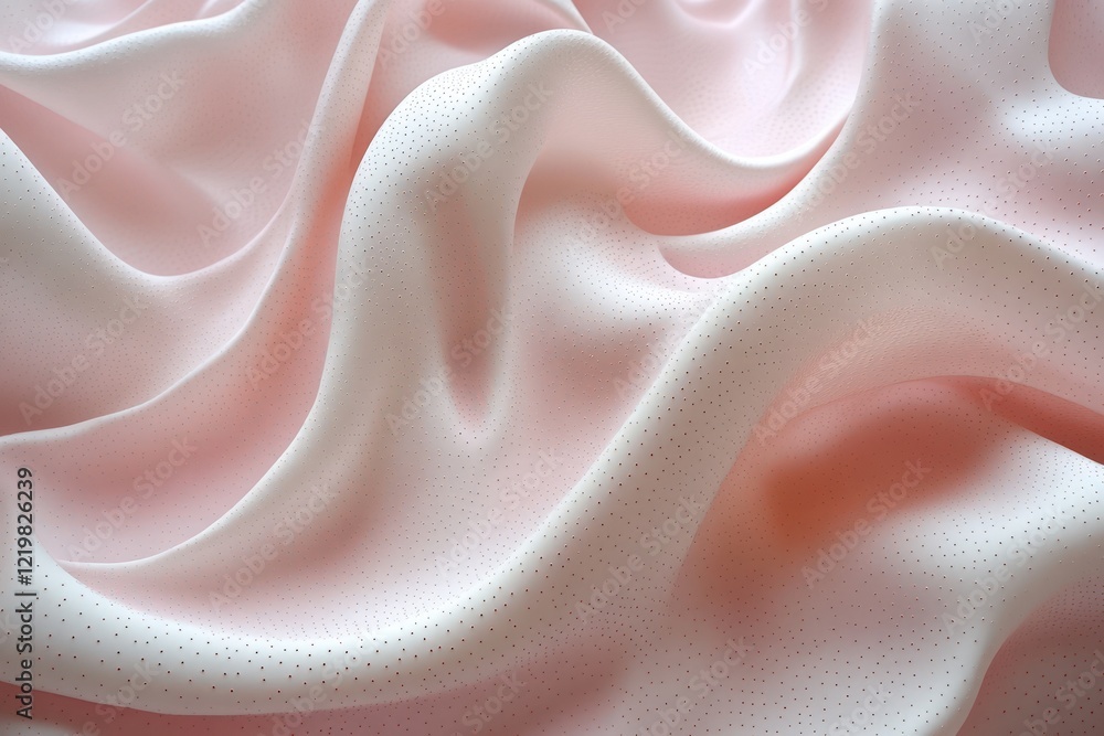 Pink fabric, wavy texture, dotted pattern. Pink fabric, wavy texture, dotted pattern.