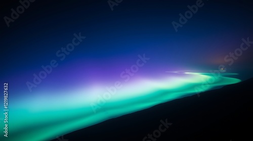 Mesmerizing Aurora Borealis Lightscape over a Dark Landscape