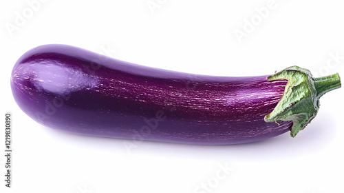 Wallpaper Mural Single ripe eggplant, studio shot, white background, food photography, recipe ingredient Torontodigital.ca