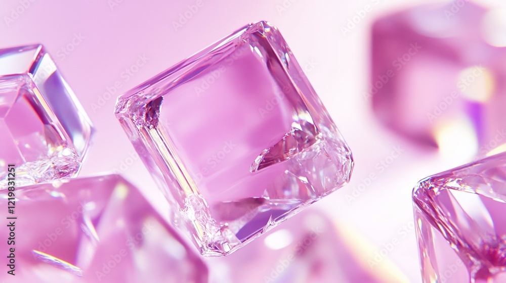 Pink Crystal Cubes: A Symphony of Light and Sparkle Pink Crystal Cubes: A Symphony of Light and Sparkle