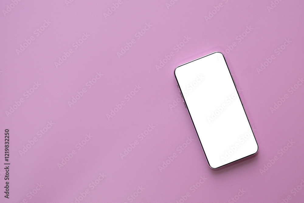 Modern smartphone featuring a blank white screen on pink background suitable for tech mockups, mobile app promotion,advertising mockup,app design presentations,technology,business technology. Modern smartphone featuring a blank white screen on pink background suitable for tech mockups, mobile app promotion,advertising mockup,app design presentations,technology,business technology.
