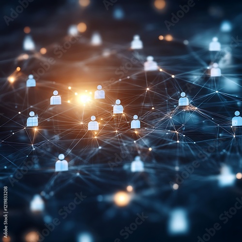 Modern Global Business Network with Innovative Technology
