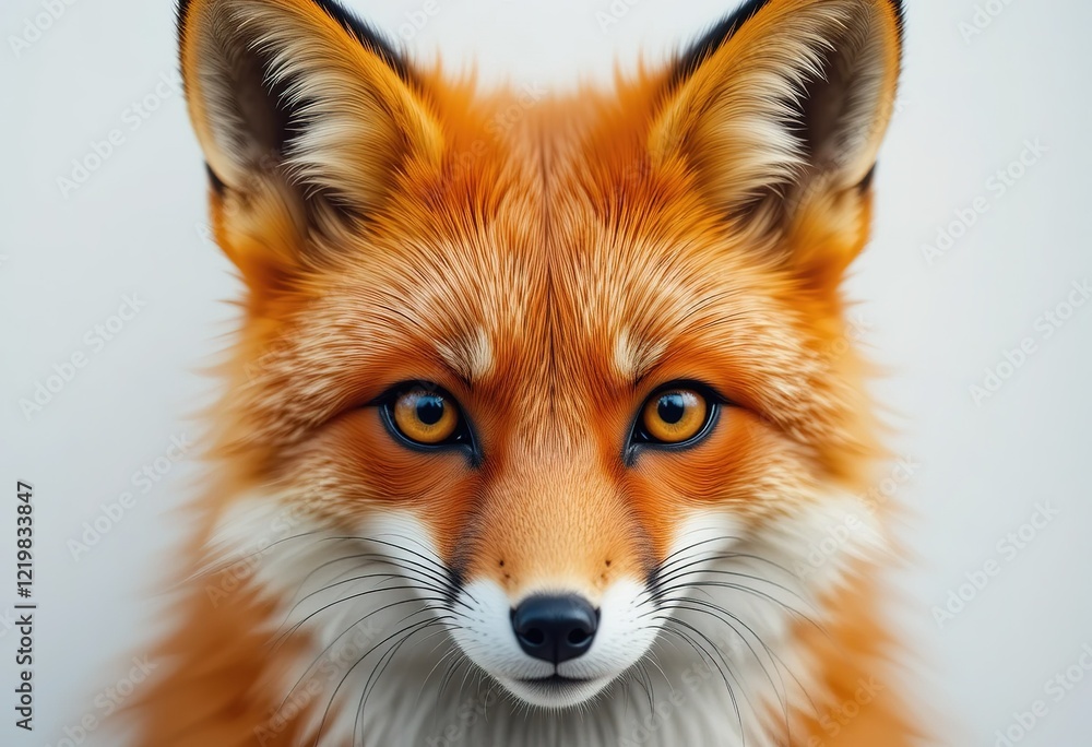 A detailed close-up photograph showcases a red fox's striking features, its intense gaze captivating the viewer. A detailed close-up photograph showcases a red fox's striking features, its intense gaze captivating the viewer.