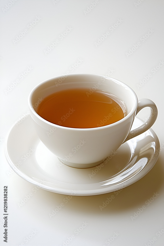 A steaming cup of tea on a saucer, perfect for a relaxing moment. A steaming cup of tea on a saucer, perfect for a relaxing moment.