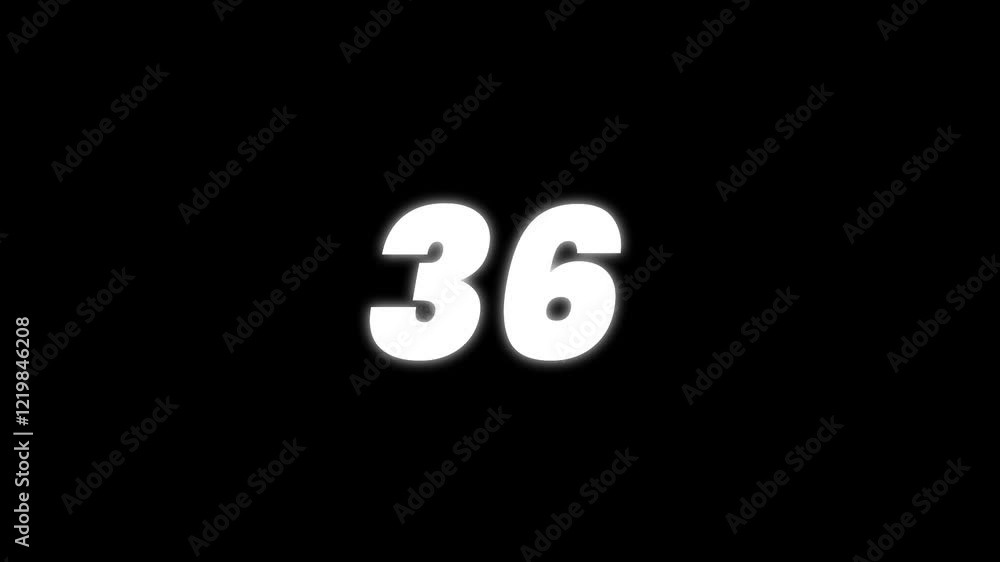 Animated number 36 in full HD resolution. Five different style with transparent background Animated number 36 in full HD resolution. Five different style with transparent background