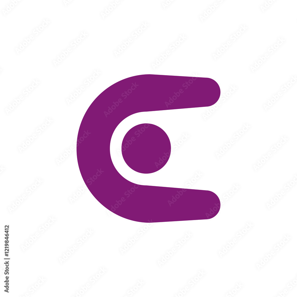 Vector logo is a person showing his head and hands. a people in the shape of the letter C. Flat color. Vector logo is a person showing his head and hands. a people in the shape of the letter C. Flat color.