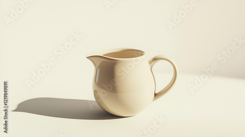 Wallpaper Mural Cream-colored ceramic creamer against a bright backdrop.  Perfect for minimalist kitchen or cafe aesthetics. Torontodigital.ca