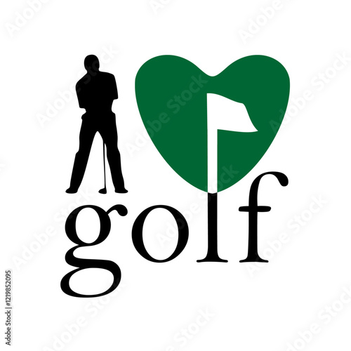I love golf player flag concept apparel illustration design