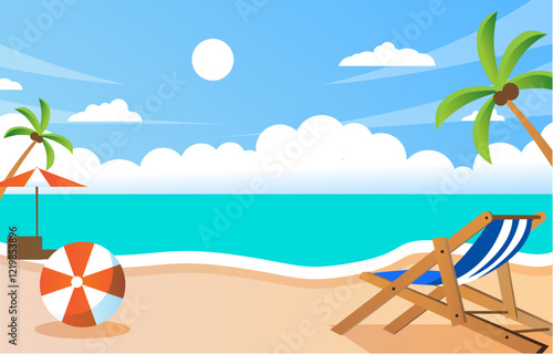 stock vector of beach summer scenery vibe its good for wallpaper or print materials for summer event