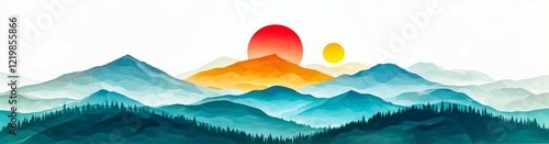 Abstract Polygonal Mountain...