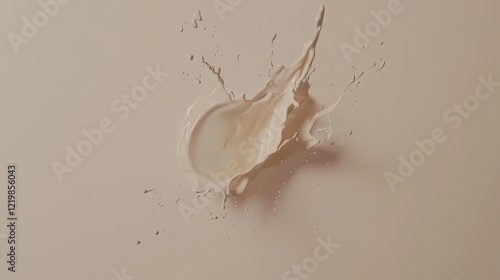 Beige Liquid Splash Abstrac...