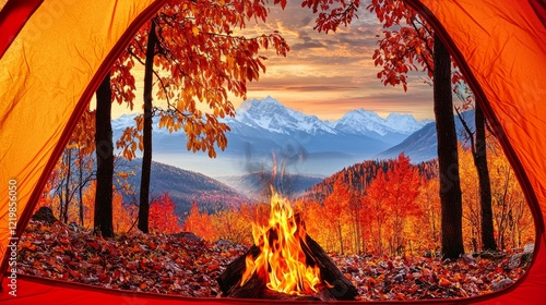 Autumn Campfire Tent View o...