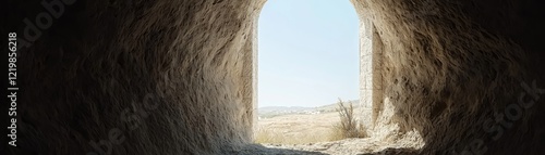 Dark Cave Archway to Sunny ...