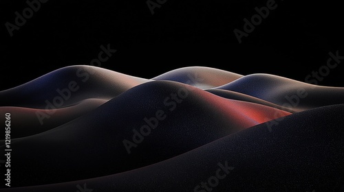 Dark, Textured Hillscape 3D...