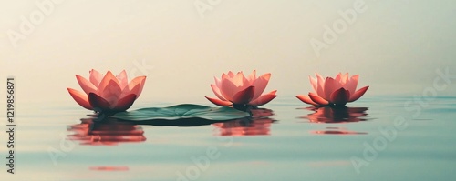 Serene Triptych Three Pink ...