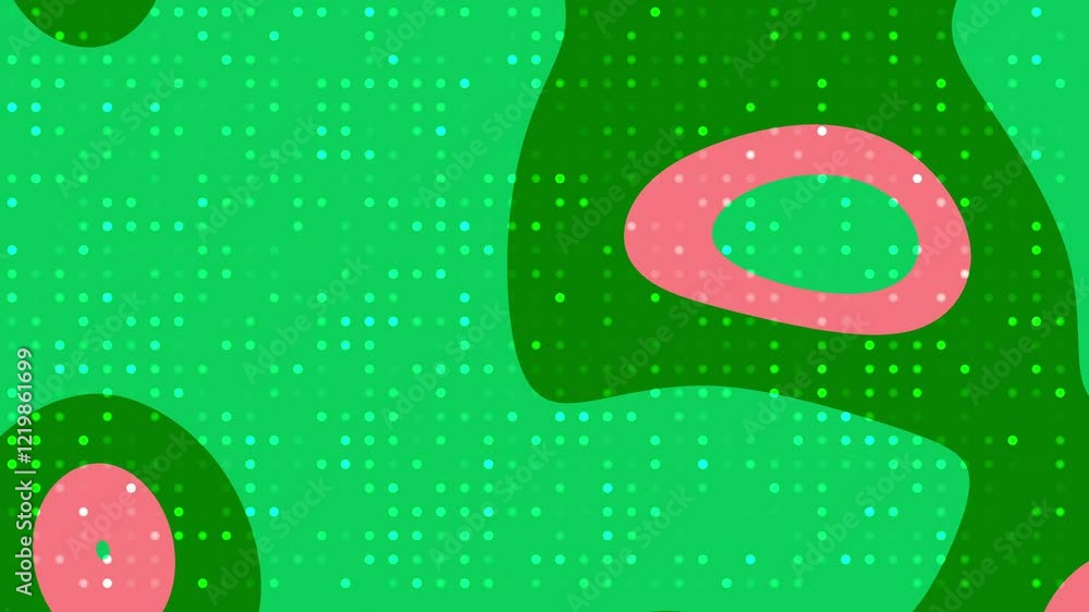 Green and pink abstract shapes on a dotted green background, ideal for modern design projects, digital backgrounds, and artistic displays. Green and pink abstract shapes on a dotted green background, ideal for modern design projects, digital backgrounds, and artistic displays.
