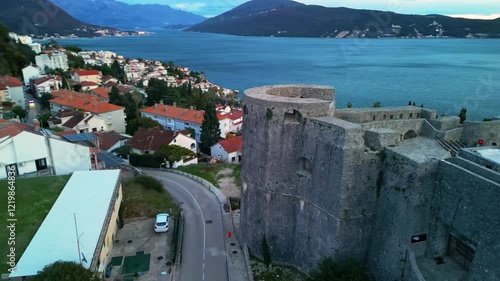 fortress  in herceg novi aerial drone view	-montenegro
