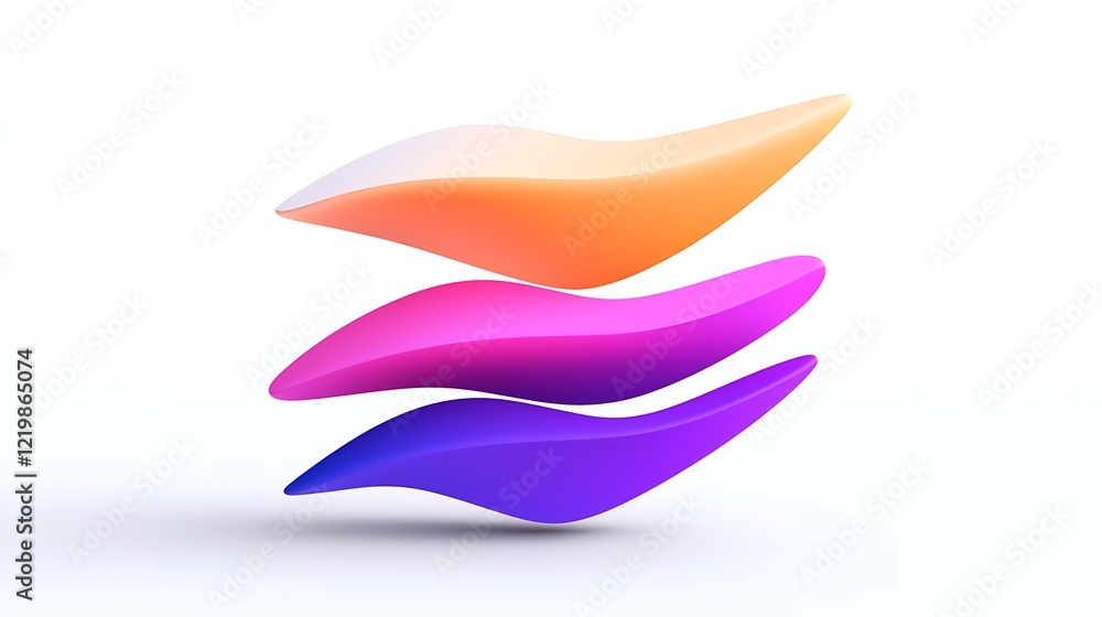 Fototapeta premium Abstract Colorful 3D Wave Shapes Design