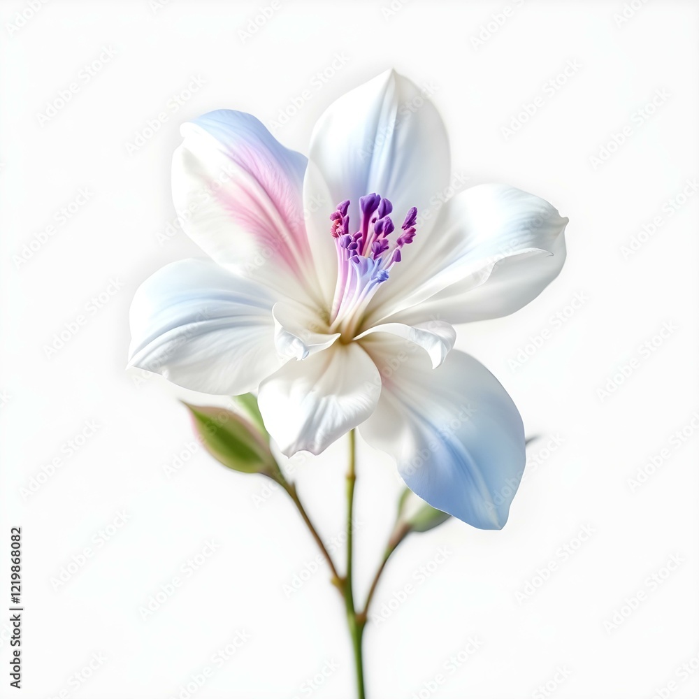 Naklejka premium White Flower with Gentle Pink and Blue Shades