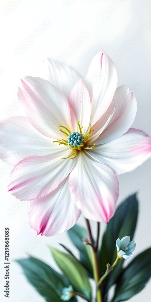 Naklejka premium White Flower with Pastel Accents