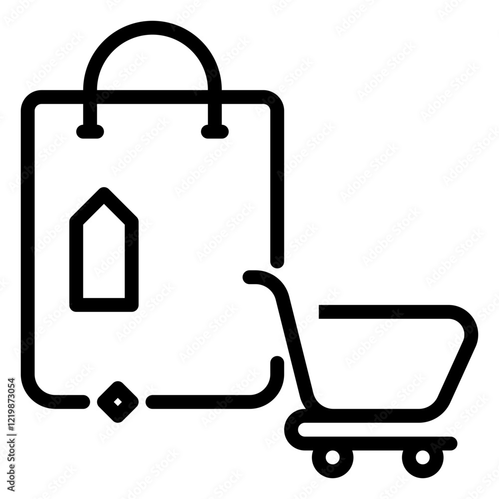 Obraz premium Shopping icon, line icon style