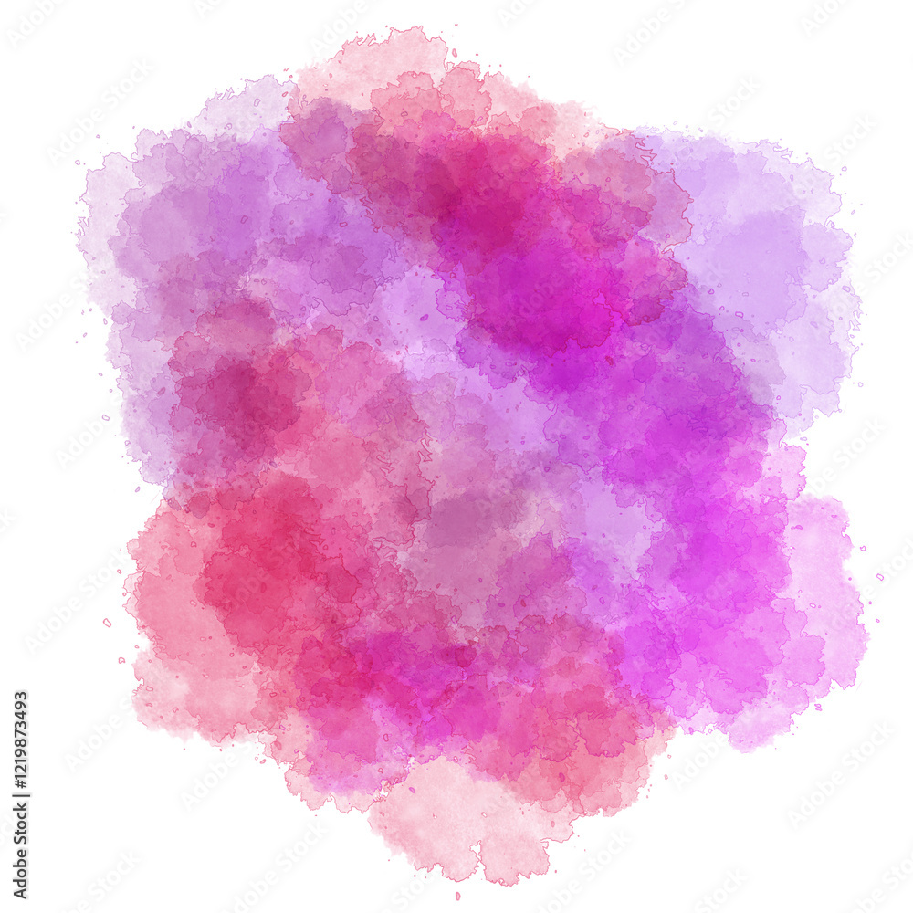 Fototapeta premium Abstract Watercolor Splash in Pink and Purple on Transparent Background