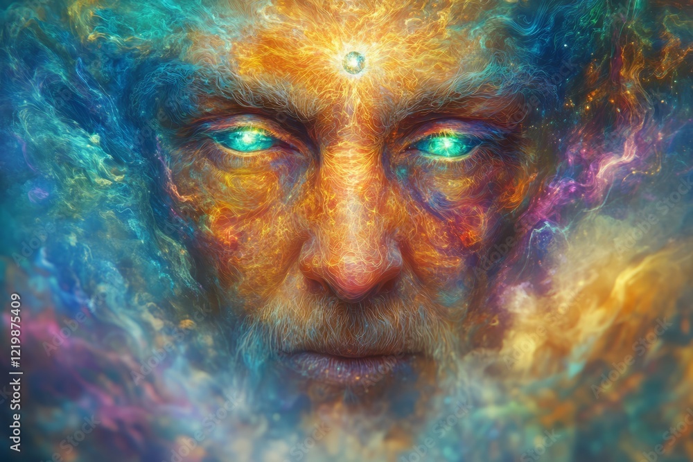 Cosmic portrait of a wise old man Cosmic portrait of a wise old man