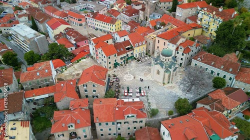 herceg novi aerial drone view	-montenegro
